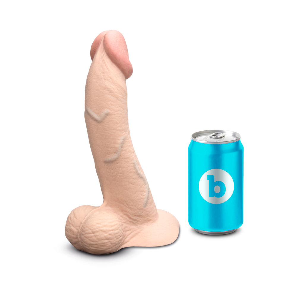 b-Vibe Slipskin Realistic Silicone Dildo 9 in. Curved Cream