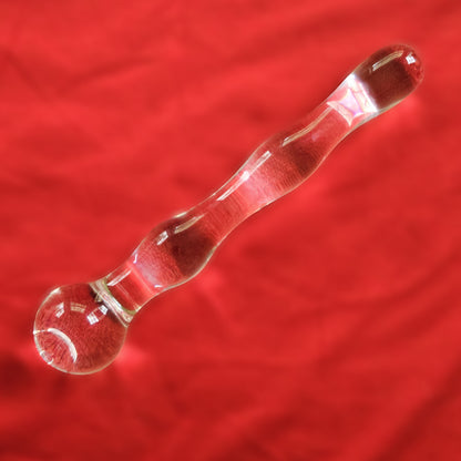 Glass Narrow Straight Bumpy Wand