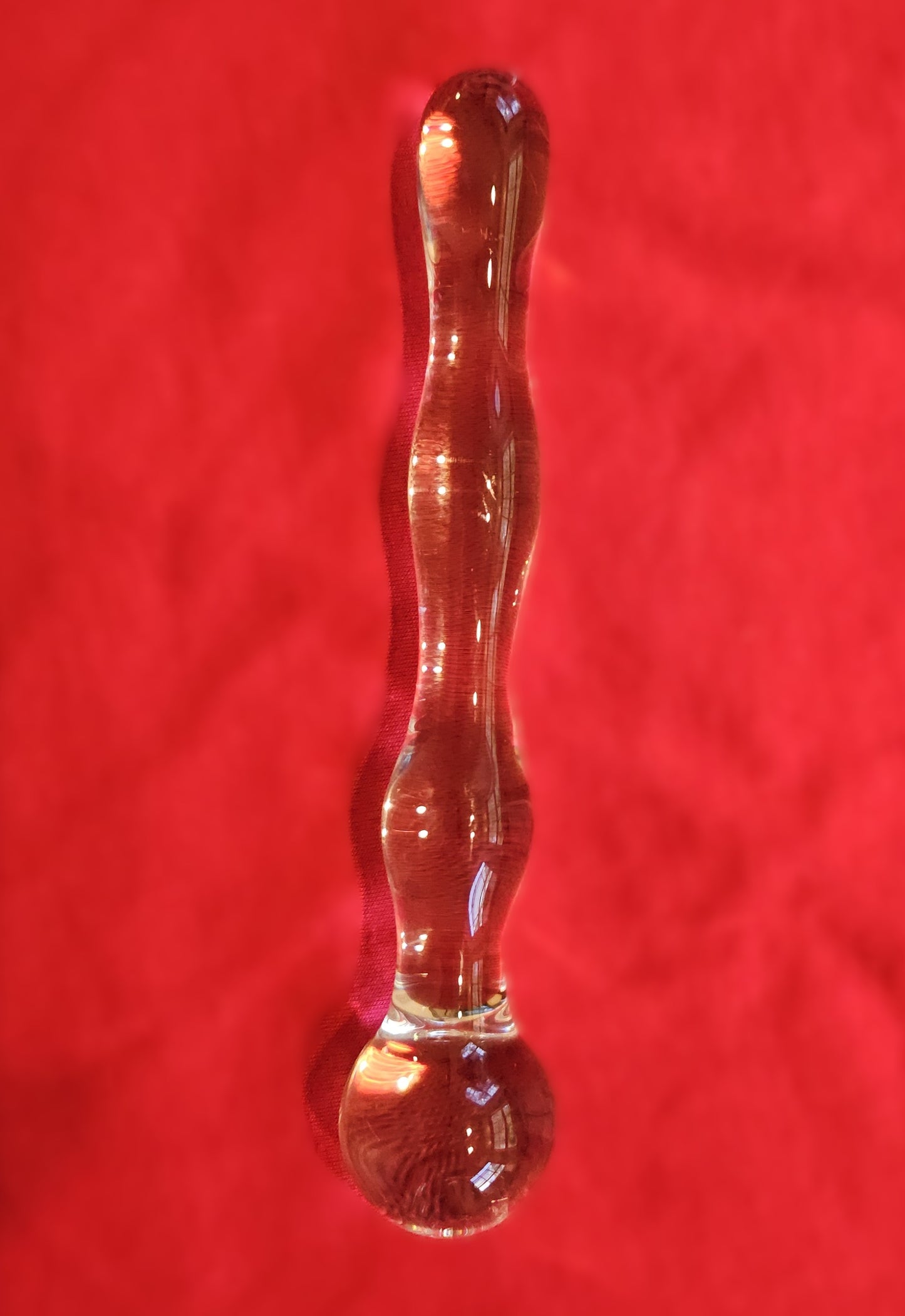 Glass Narrow Straight Bumpy Wand