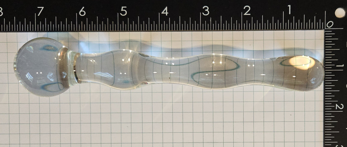 Glass Narrow Straight Bumpy Wand