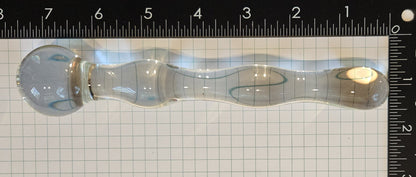 Glass Narrow Straight Bumpy Wand