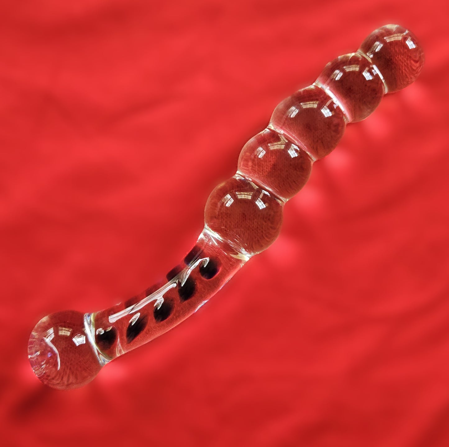 Large Glass Curved Bumpy Wand
