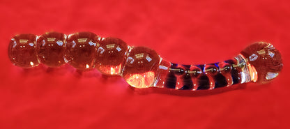 Large Glass Curved Bumpy Wand