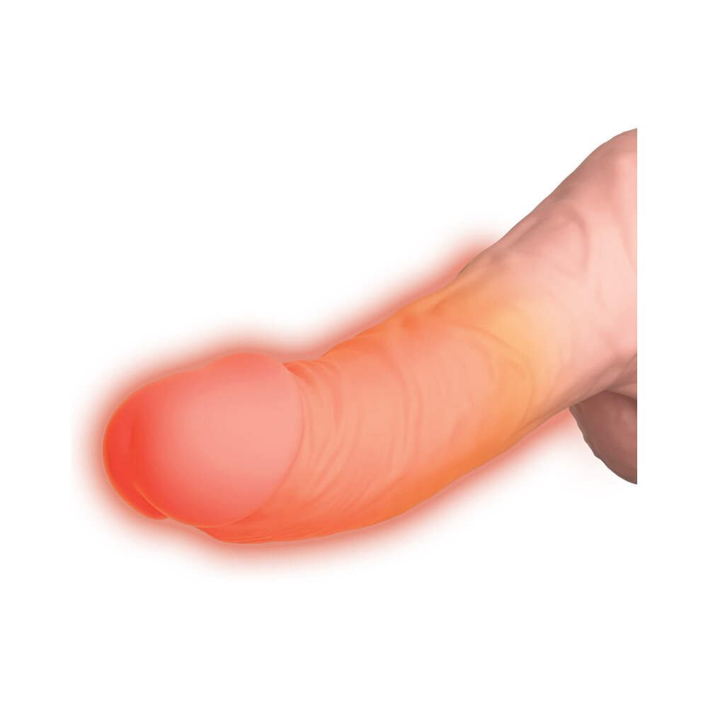 King Cock Plus 6.5 in. Thrusting Cock With Balls Rechargeable Realistic Vibrator Beige
