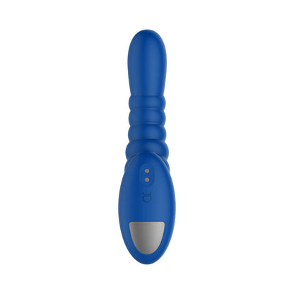 Forto Ribbed Pro Rechargeable Silicone Vibrating Anal Massager Blue