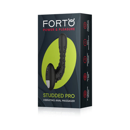 Forto Studded Pro Rechargeable Silicone Vibrating Anal Massager Black