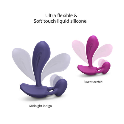 Love to Love Witty Rechargeable Remote-Controlled Silicone P & G Vibrator Midnight Indigo