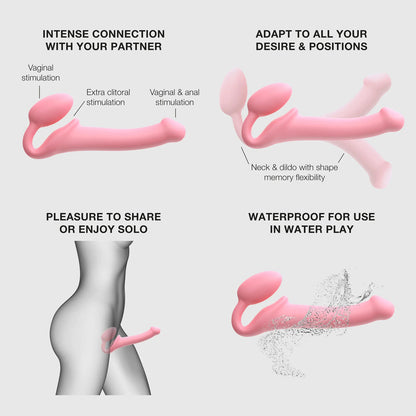 Strap-On-Me Silicone Bendable Strapless Strap-On Pink Small