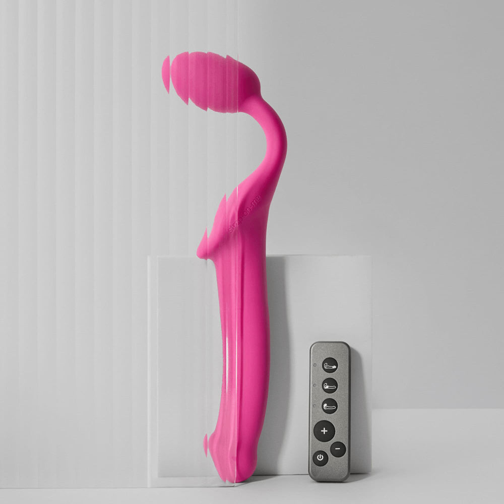 Strap-On-Me Vibrating Bendable Strapless Strap-On Fuchsia Medium
