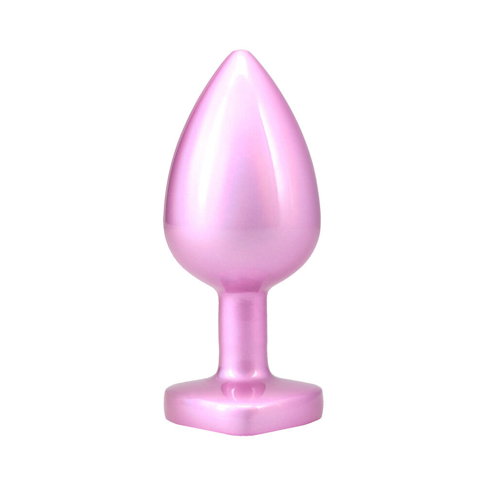 Booty Bling Heart Diamond Jeweled Metal Plug Pink Large