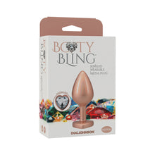 Booty Bling Heart Diamond Jeweled Metal Plug Gold Medium