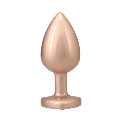 Booty Bling Heart Diamond Jeweled Metal Plug Gold Large