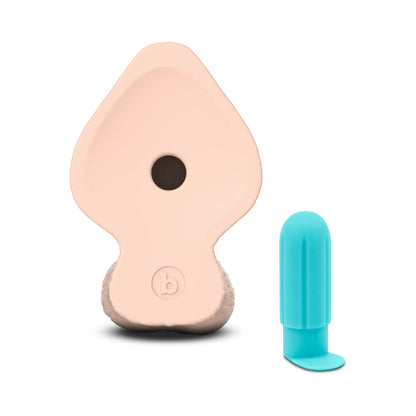 b-Vibe Slipskin Realistic Silicone Dildo 9 in. Girthy Cream