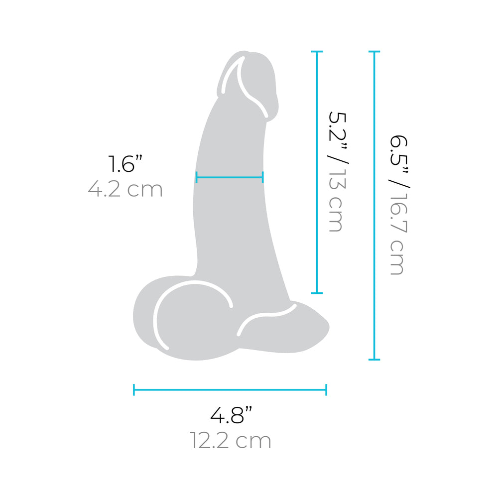 b-Vibe Slipskin Realistic Silicone Dildo 6.5 in. Curved Mocha
