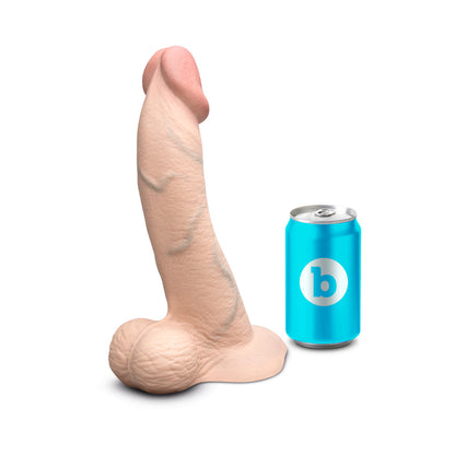 b-Vibe Slipskin Realistic Silicone Dildo 10 in. Curved Cream