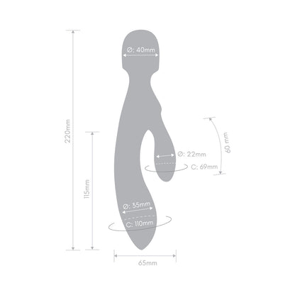 Together Tri Delight Dual-Ended Triple Stim Wand & Rabbit Vibrator