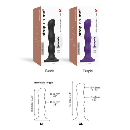 Strap-On-Me Geisha Ball Dildo XL Black